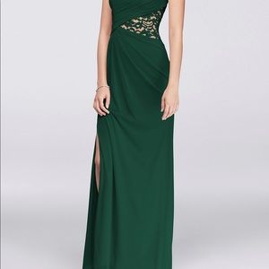 David’s Bridal Juniper Green. Never worn, tags and bag included